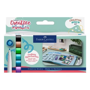 Faber-Castell Goldfaber Creative Marker Σετ Creative Haven, 6 διαφορετικά χρώματα, μελάνι με βάση το νερό, μύτη πινέλου 160603