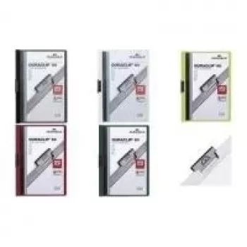 DURABLE DURACLIP ORIGINAL 60 A4 Κλιπ συγκράτησης, σκούρο μπλε διαφανές μπροστινό κάλυμμα, μεταλλικό κλιπ, συσκευασία 5 τεμ. (2238-07)