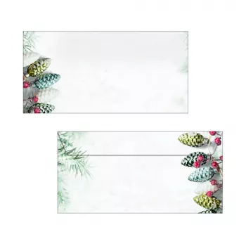 Sigel DU177 Christmas Garland Φάκελος DIN lang (DL, 110 x 220 mm), χωρίς παράθυρο, λευκό/πράσινο, 90 g/m², 50 τεμ.