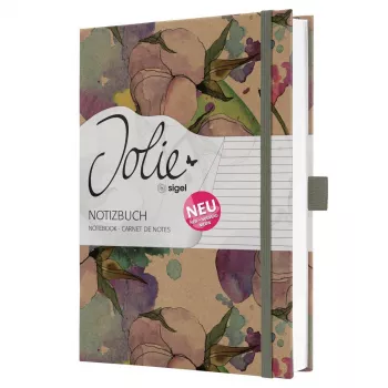 SIGEL Jolie Pure Cottonflowers Σημειωματάριο A5 με γραμμές, σκληρό εξώφυλλο, 176 σελίδες, λευκό 100gsm JN855