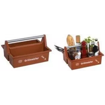 allit McPlus Carry Grillmeister Βαλίτσα μεταφοράς καφέ με λαβή αλουμινίου, 2 μεγάλα διαμερίσματα 8500908000