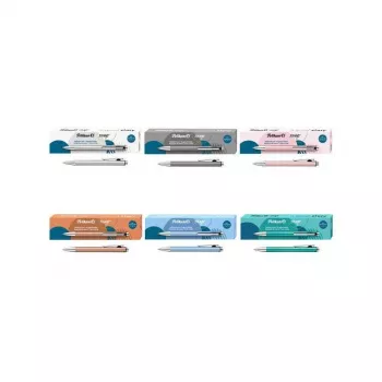 Pelikan Snap Metallic Στυλό διαρκείας, κέλυφος αλουμινίου με ασημί μαργαριταρένια λάμψη, μπλε μελάνι, Medium 400208064