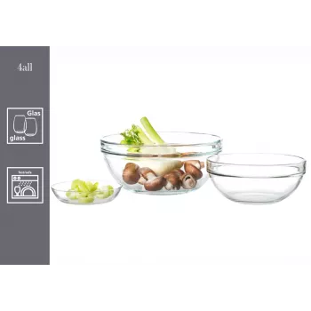 RITZENHOFF & BREKER Snap 4All Σετ γυάλινων μπολ, 6 τεμ., 120 mm, 250 ml, διαφανές 111945