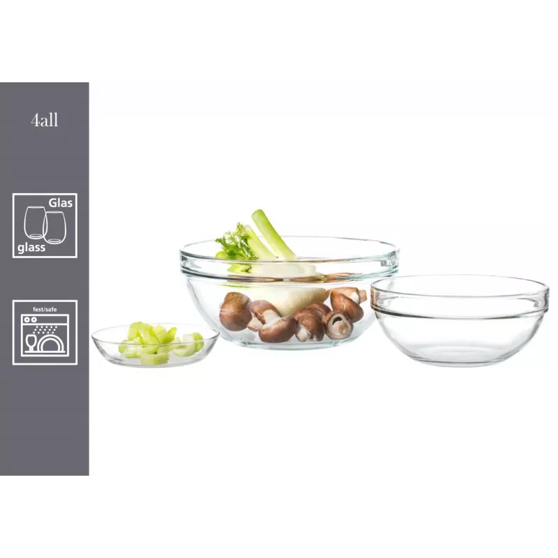 RITZENHOFF & BREKER Snap 4All Σετ γυάλινων μπολ, 6 τεμ., 120 mm, 250 ml, διαφανές 111945
