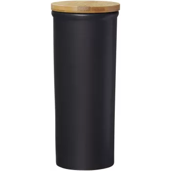 Ritzenhoff & Breker Jasper Βάζο αποθήκευσης 1,6L κεραμικό με καπάκι μπαμπού, μαύρο 415322