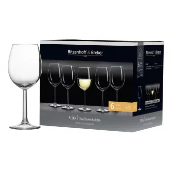 Ritzenhoff & Breker VIO Ποτήρι λευκού κρασιού, 320 ml, πλυντήριο πιάτων, στρογγυλό σχήμα, Ύψος 200 mm, Σετ 6 τεμ. (812169)