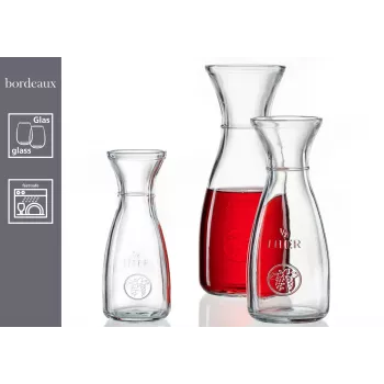 Ritzenhoff & Breker Bordeaux Γυάλινη καράφα 1L, Γυαλί ασβεστίου-νατρίου, πλυντήριο πιάτων, γραμμή πλήρωσης - Συσκευασία 6 τεμ. 818963