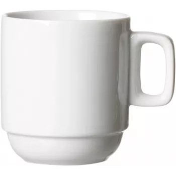 Ritzenhoff & Breker BIANCO Λευκές πορσελάνινες κούπες καφέ, 245 ml, Σετ 6 τεμ., στοιβαζόμενες, κατάλληλες για πλυντήριο πιάτων και φούρνο μικροκυμάτων 429848