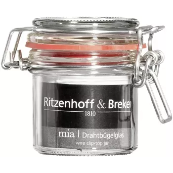 Ritzenhoff & Breker MIA βάζο / βάζο αποθήκευσης, 125 ml, γυάλινο με μεταλλικό κλιπ και λαστιχένια στεγανοποίηση, συσκευασία 6 τεμ. (813135)