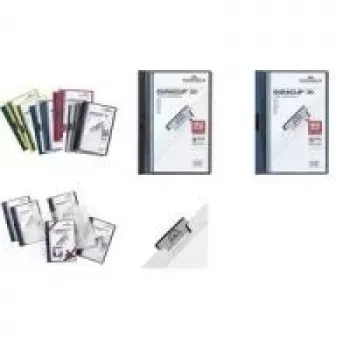 DURABLE DURACLIP ORIGINAL 30 A4 κλιπ συγκράτησης με μεταλλικό κλιπ, διαφανές μπλε μπροστινό κάλυμμα, συσκευασία 5 τεμ. 2227-07