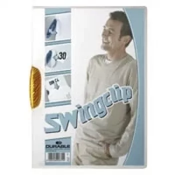 DURABLE SWINGCLIP® 30 A4 διαφανής κλιπ φάκελος, χωρητικότητα 30 φύλλων, συσκευασία 25 τεμ. 226009