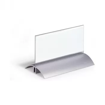 DURABLE PRESENTER DE LUXE πινακίδα ονόματος τραπεζιού, διπλής όψης, 61 x 150 mm ένθετο, καθαρό ακρυλικό, 2 τεμ. 820119