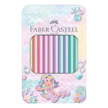 Faber-Castell Sparkle Jumbo Τριγωνικές ξυλομπογιές, σετ 10 τεμ., ανάμεικτα χρώματα, μύτη 3,8 mm, ζώνη Soft-Grip, αδιάσπαστες, ξύλο πιστοποιημένο FSC 210910