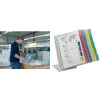 DURABLE FUNCTION TABLE 20 A4 σύστημα επιτραπέζιας προβολής, 20 πάνελ, μαύρο πλαίσιο, ανοιχτό γκρι βάση 568800