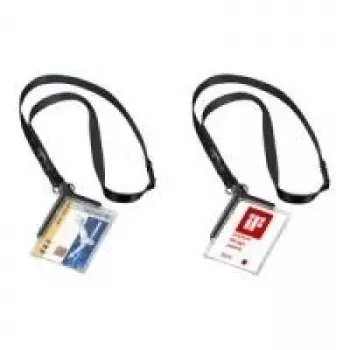 DURABLE 820758 διαφανείς θήκες καρτών ID με κλιπ και πιν, συσκευασία 10 τεμ.