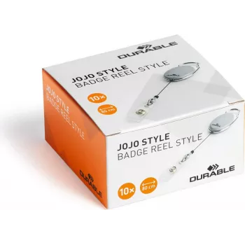 DURABLE Jojo STYLE θήκη ταυτότητας με θηλιά snap-button, 80 cm νάιλον κορδόνι, μαύρο, συσκευασία 10 τεμ. 832410