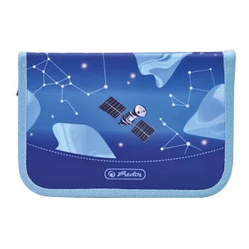 herlitz Cosmic Explorer κασετίνα, 31 τεμ., πολυεστέρας, 205 x 140 x 38 mm, 2 πτερύγια, σχέδιο διαστήματος 400197095