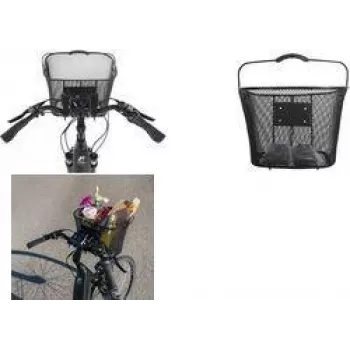FISCHER E-Bike PLUS καλάθι τιμονιού, λεπτό συρμάτινο πλέγμα, μαύρο, ταχεία απελευθέρωση, 5 kg 50653