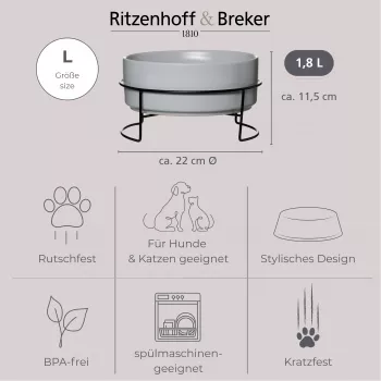 Ritzenhoff & Breker TARO Σετ μπολ 1,8L γκρι πυριτικό κεραμικό 450484
