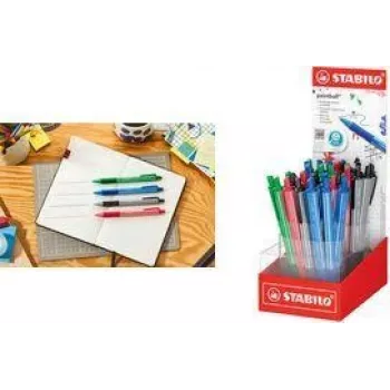 STABILO pointball colorful Στυλό διαρκείας με βάση λιανικής, 38 διαφορετικά χρώματα, 0,5 mm, αντιολισθητική λαβή 6033/38-1