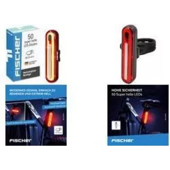 FISCHER FAHRRAD LED πίσω φως ποδηλάτου, επαναφορτιζόμενο, μαύρο/κόκκινο 50089:FISCHER