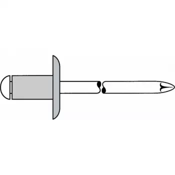 Gesipa τυφλό πριτσίνι Al/χάλυβα 5x25mm μεγάλο κεφάλι K14 εύρος σύσφιξης 15,0-20,0mm (συσκευασία 250 τεμ.) 1454126