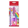 Faber-Castell Einhorn Jumbo σετ γραφής, βιολετί, 3 τεμ., μύτη 3 mm, εργονομικό τριγωνικό σχήμα 111528