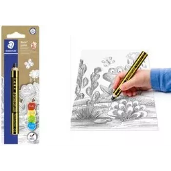 Staedtler Noris Junior μολύβι γραφίτη - 2B, μαύρο/κίτρινο ριγέ, στρογγυλό στέλεχος, μεμονωμένο τεμάχιο 141-2B BK