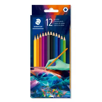 STAEDTLER εξαγωνικά χρωματιστά μολύβια Edition 1, χάρτινο κουτί 12 τεμ., σκούροι τόνοι, μύτη 3,0 mm 175C12E2-1