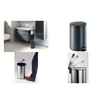 DURABLE Κάδος απορριμμάτων με ποδωστήριο Μέταλλο 20L Στρογγυλός Ασημί 341258