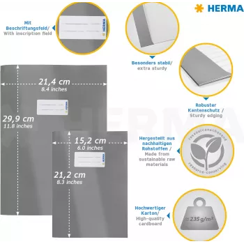 HERMA Εξώφυλλο τετραδίου A4 Χαρτόνι Καφέ 19754