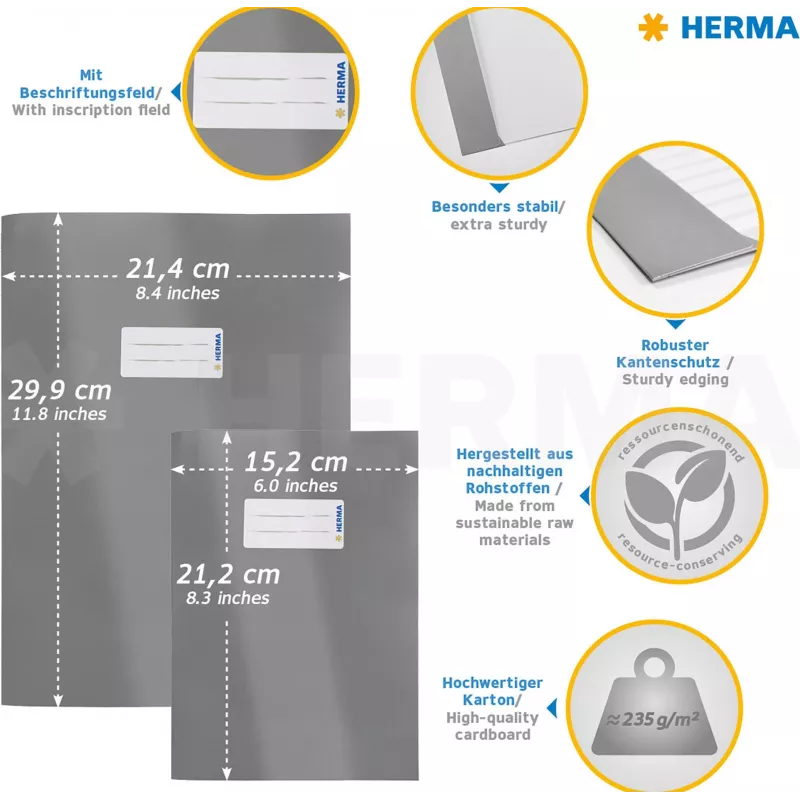 HERMA Εξώφυλλο τετραδίου A4 Χαρτόνι Καφέ 19754