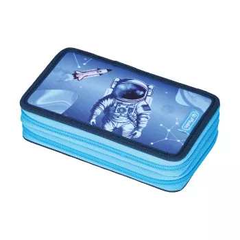 Herlitz Κασετίνα διπλού θαλάμου Cosmic Explorer, 23 τεμ., 2 φερμουάρ, χρωματιστή εσωτερική επένδυση 400197545