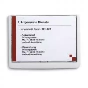 DURABLE CLICK SIGN A5 Οριζόντια πινακίδα πόρτας, ασημί πλαίσιο, κάλυμμα αντιθάμβωσης, 1 τεμ. 486602