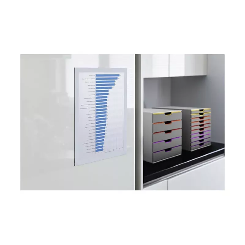 DURABLE DURAFRAME A4 Αυτοκόλλητο πλαίσιο πληροφοριών, Ασημί, συσκευασία 2 τεμ. 487202