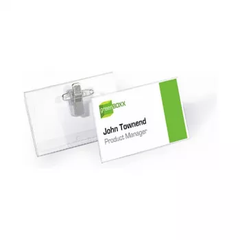 DURABLE Θήκη ταυτότητας 90x54 mm με συνδυαστικό κλιπ, Διαφανής, 5 τεμ. (861019)
