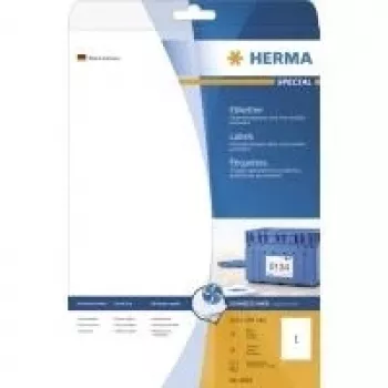 HERMA Special 4824 Μόνιμες Αυτοκόλλητες Ματ Επικαλυμμένες Ετικέτες ράχης ντοσιέ, Λευκές, A4, 25 φύλλα, 100 ετικέτες