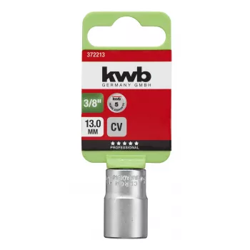 KWB 372213 καρυδάκι 3/8 ίντσες υποδοχή 13 mm 6γωνο χρώμιο-βανάδιο