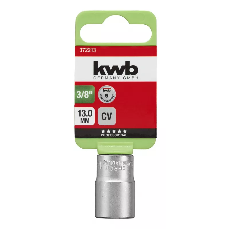 KWB 372213 καρυδάκι 3/8 ίντσες υποδοχή 13 mm 6γωνο χρώμιο-βανάδιο
