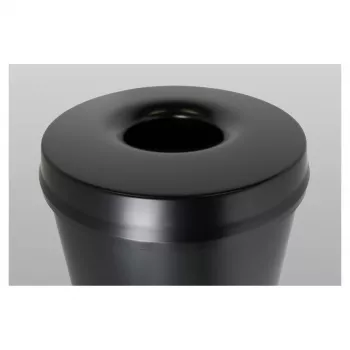 HELIT H2515695 μεταλλικός κάδος απορριμμάτων με καπάκι πυρόσβεσης, 30 L, μαύρος, στρογγυλός, Ø335 x 470 mm