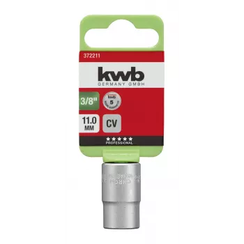 kwb 372211 καρυδάκι 11 mm υποδοχή 3/8 ίντσες, χάλυβας χρωμίου-βαναδίου, 6γωνο
