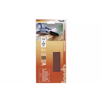 kwb 818912 Φύλλα γυαλόχαρτου κόκκωση 120, 230 mm x 115 mm, 5 τεμ.