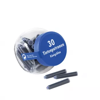 Pelikan 4001 Standard International Κοντές φύσιγγες μελάνης για στυλό διαρκείας, βασιλικό μπλε, σβηστό & ξεπλενόμενο, 30 φύσιγγες σε γυαλί 300003745