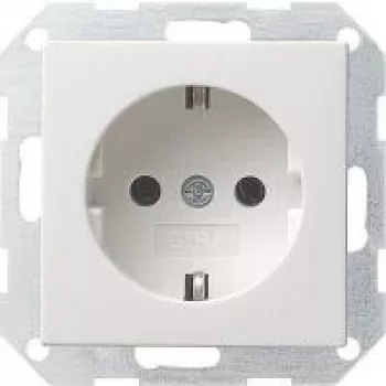 Gira System 55 Πρίζα Schuko, λευκό σατινέ, 16 A, χωνευτή 018827