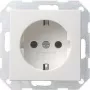 Gira System 55 Πρίζα Schuko, λευκό σατινέ, 16 A, χωνευτή 018827