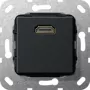 Gira Θύρα HDMI τοίχου 2.0a+ HDR, 1-Port, μαύρο ματ 567010