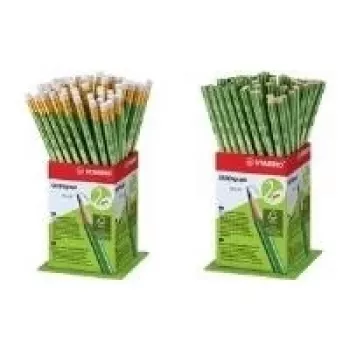 STABILO GREENgraph HB Μολύβια, Display 60 τεμ. με γόμα, εξάγωνα, πιστοποιημένα FSC 6004/60-1