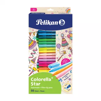 Pelikan Colorella Star C302/50 Σετ μαρκαδόρων, 50 διαφορετικά χρώματα, υδατοδιαλυτό μελάνι που ξεπλένεται, αεριζόμενα καπάκια 825092
