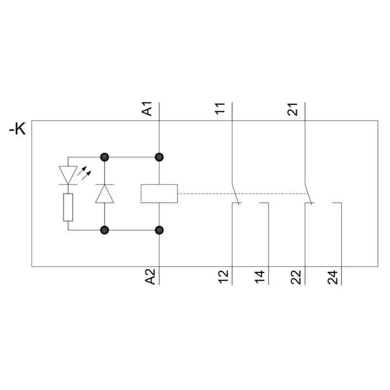 SIEMENS LZS:RT4A4L24 ρελέ βύσματος 4PDT 24VDC 2W με LED