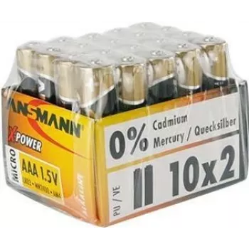 ANSMANN X-POWER Micro AAA αλκαλικές μπαταρίες 1,5 V - συσκευασία 20 τεμ. 5015671